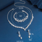 Silver Rhinestone Tassel Bridal Jewelry Set