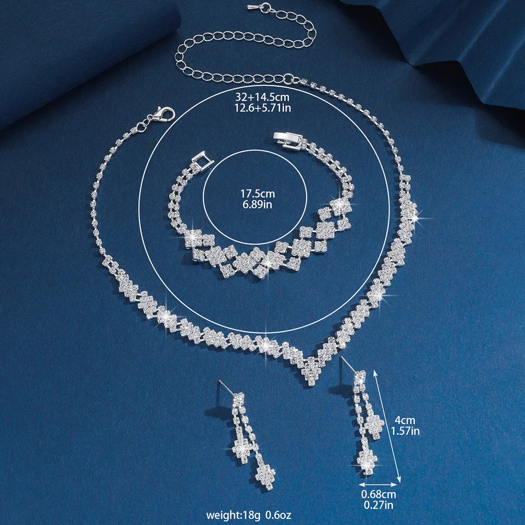 Elegant 4-Piece Claw Chain Wedding Jewelry Set
