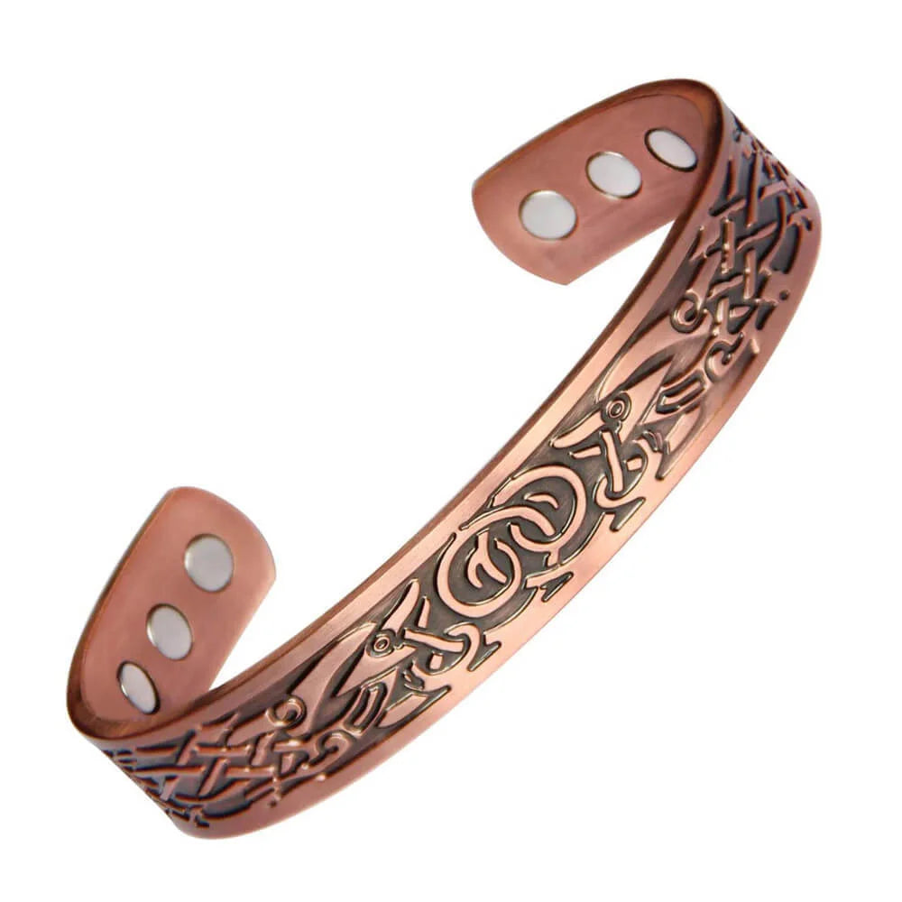 Vintage Antique Copper Magnetic Cuff Bracelet