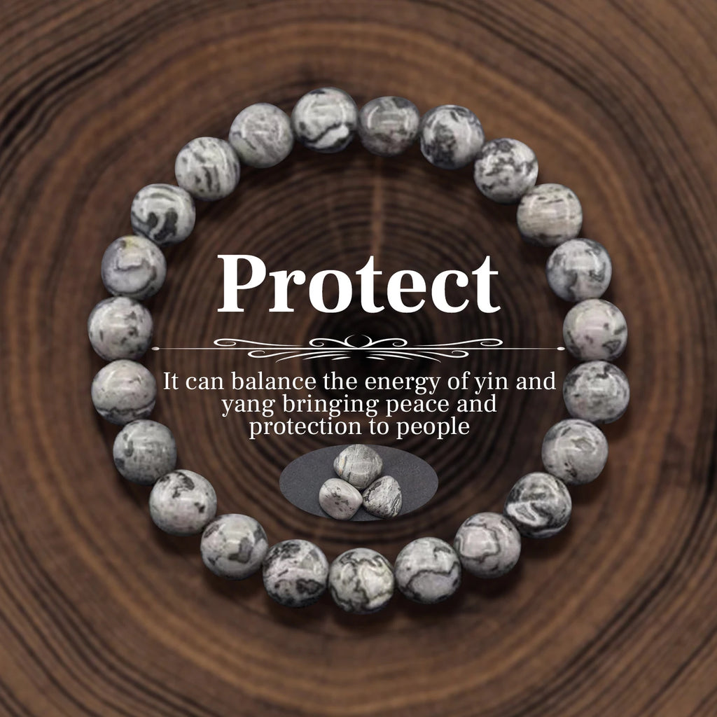 8mm Natural Stone Crystal Energy Beaded Bracelet