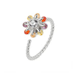 Adjustable Crystal Fidget Spinner Anxiety Ring