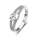 Vintage 925 Sterling Silver Cubic Zirconia Heart Ring