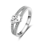 Vintage 925 Sterling Silver Cubic Zirconia Heart Ring