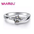 Vintage 925 Silver Plated Round Cubic Zirconia Promise Ring