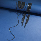 Luxurious Minimalist Tassel Necklace & Earrings Jewelry Set