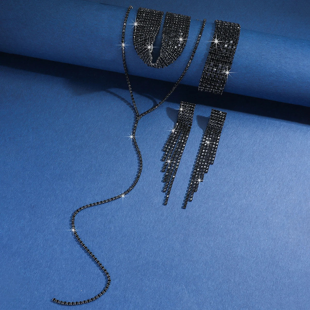 Luxurious Minimalist Tassel Necklace & Earrings Jewelry Set