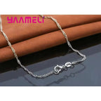 925 Sterling Silver Heart Necklace & Earrings Jewelry Set