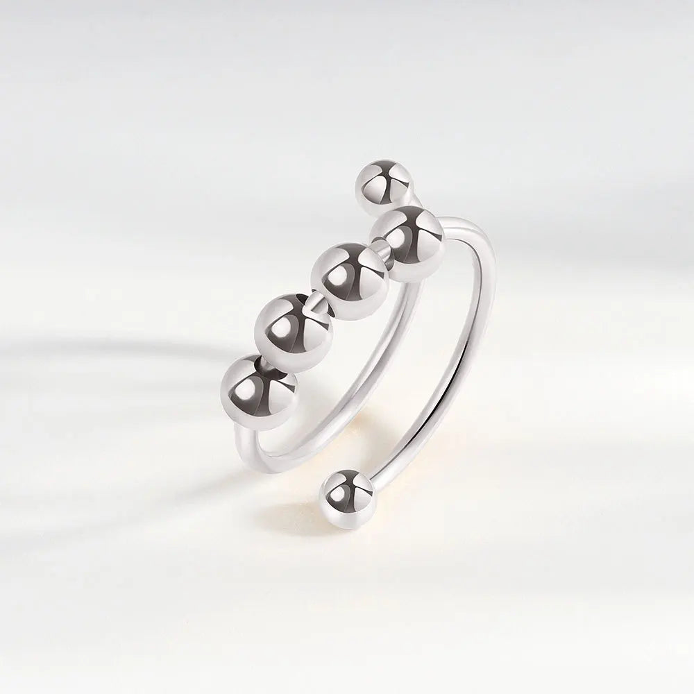 Adjustable Crystal Fidget Spinner Anxiety Ring