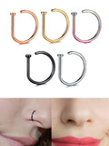Faux D-Shape Nose Ring Hoop | 316L Stainless Steel Fake Piercing