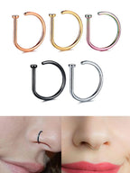 Faux D-Shape Nose Ring Hoop | 316L Stainless Steel Fake Piercing