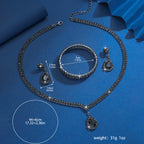 Luxury Black Water Drop Cubic Zirconia Jewelry Set