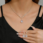 Elegant Rhinestone Necklace & Earrings Set