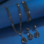 Luxury Black Water Drop Cubic Zirconia Jewelry Set