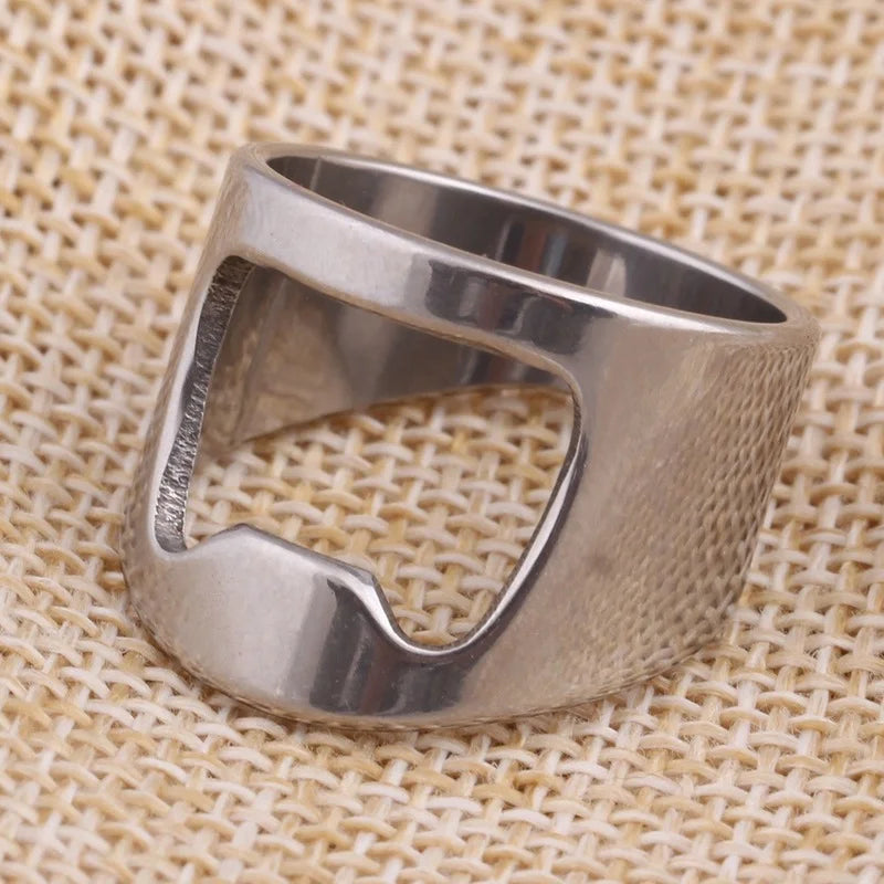 Stainless Steel Beer Bottle Opener Ring Gadget