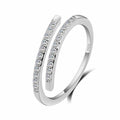 Adjustable 925 Sterling Silver Plated Zirconia Thin Ring