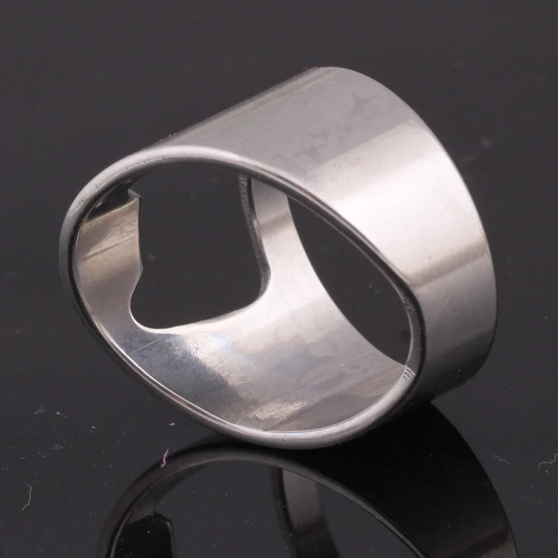 Stainless Steel Beer Bottle Opener Ring Gadget