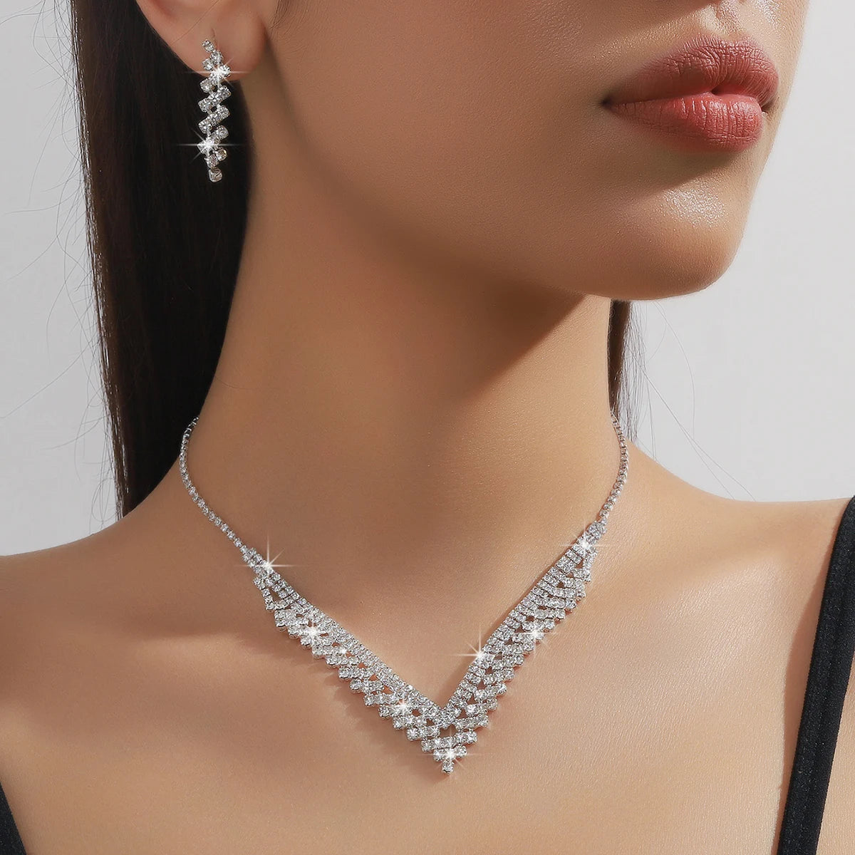 Elegant 4-Piece Claw Chain Wedding Jewelry Set