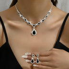 Elegant Crystal Teardrop Necklace & Earrings Bridal Set