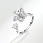 Adjustable Crystal Fidget Spinner Anxiety Ring