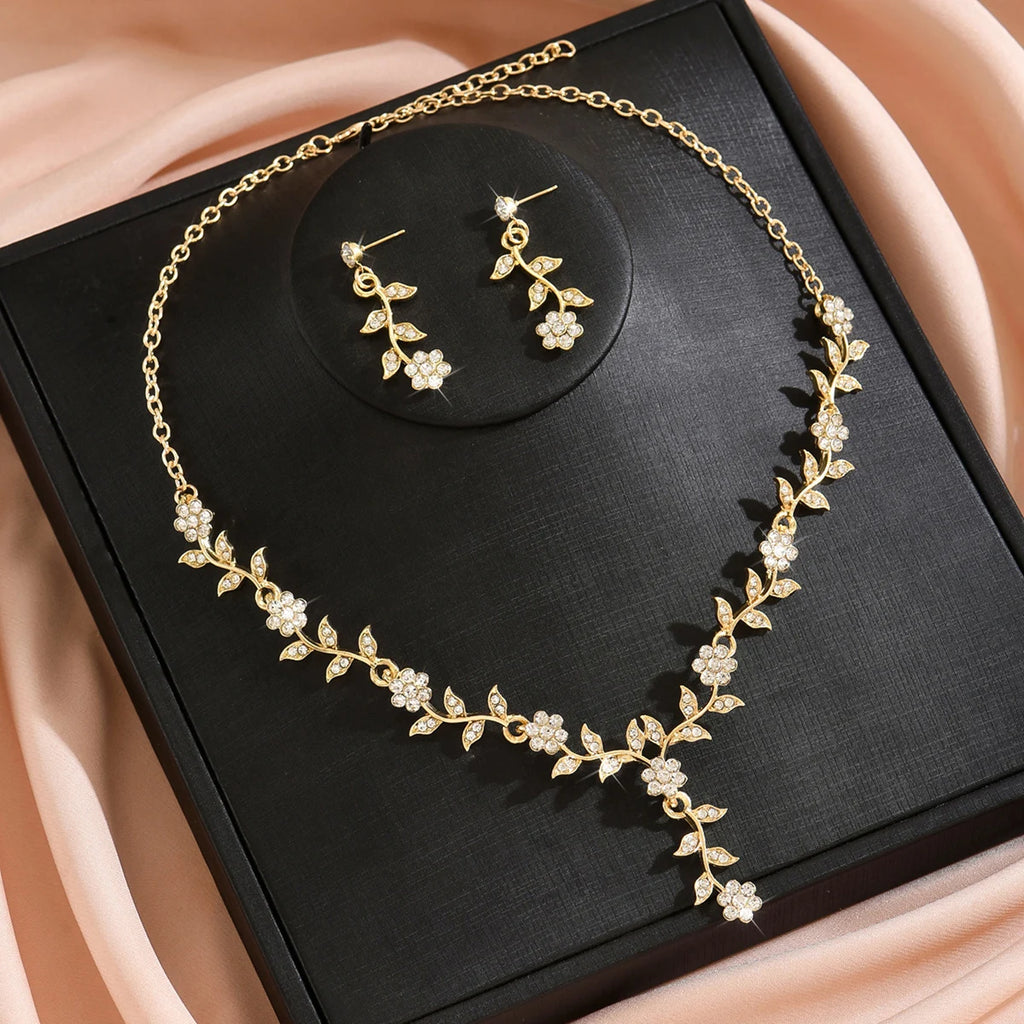 Romantic 3-Piece Floral Bridal Jewelry Set