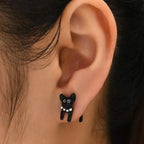Cute Black Cat Stud Earrings for Women