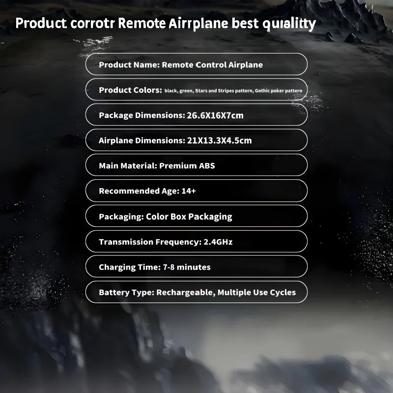 Remote Control LED RC Fighter Jet for Kids | 2.4GHz Remote Control Airplane