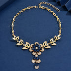 Vintage Floral Cubic Zirconia Statement Necklace