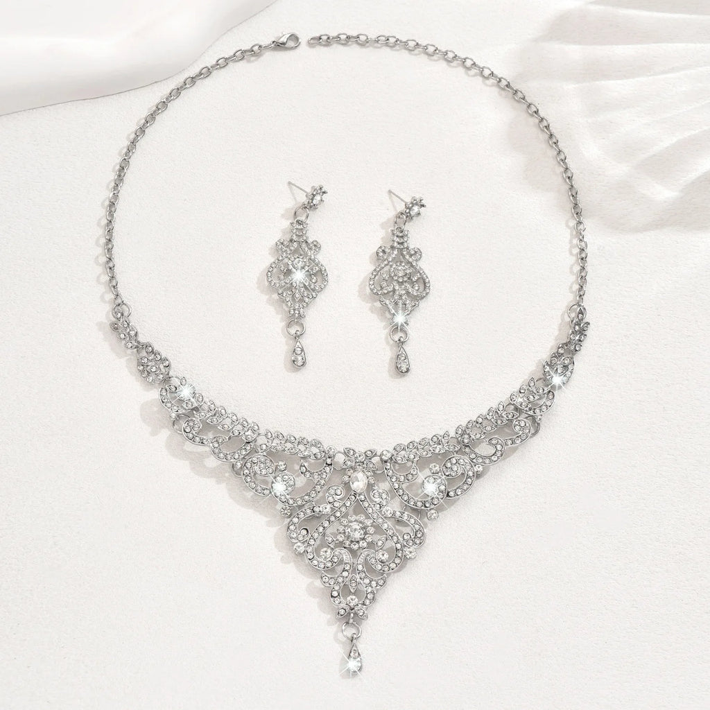 Luxury Palace Style Rhinestone Bridal Jewelry Set
