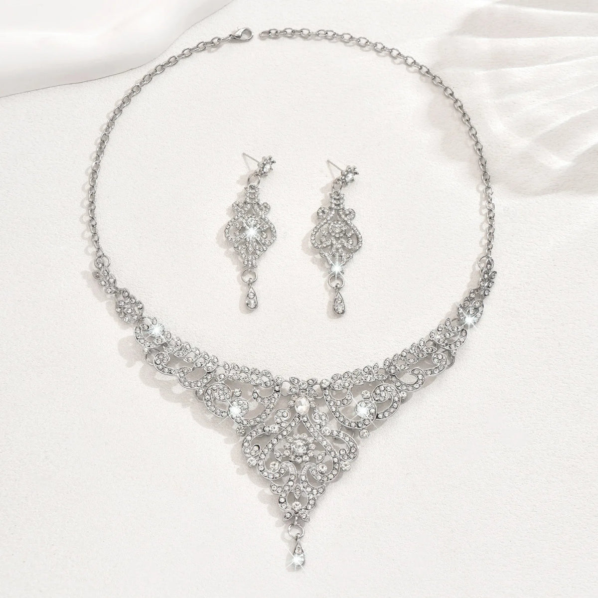 Luxury Palace Style Rhinestone Bridal Jewelry Set