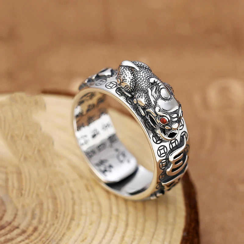 Adjustable Feng Shui Pixiu Wealth Amulet Ring