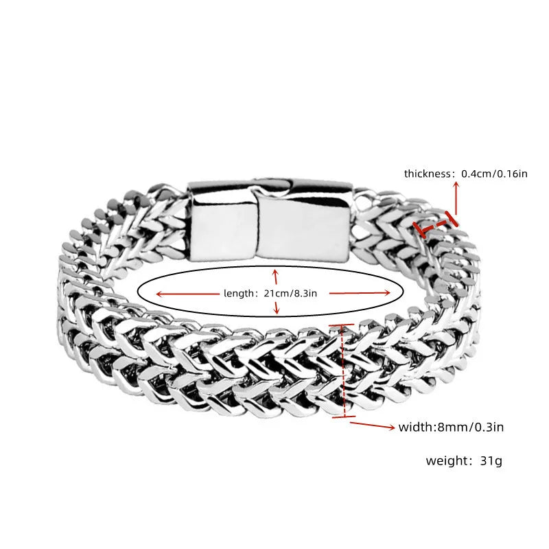 Braided Stainless Steel Keel Bracelet with Magnetic Clasp