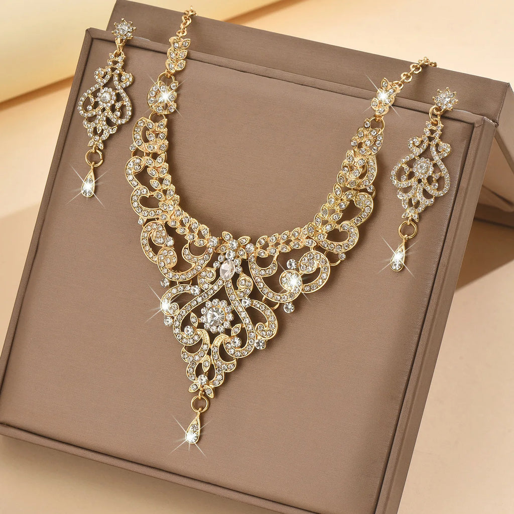 Luxury Palace Style Rhinestone Bridal Jewelry Set