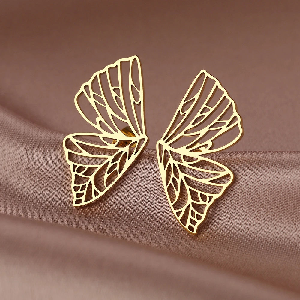 Stainless Steel Cute Bow Mouse Stud Earrings