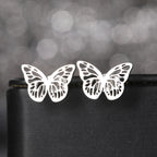 Stainless Steel Cute Bow Mouse Stud Earrings