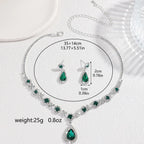Classic Teardrop Crystal Necklace & Earrings Set