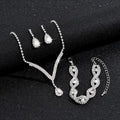 3-Piece Black Teardrop Rhinestone Bridal Jewelry Set