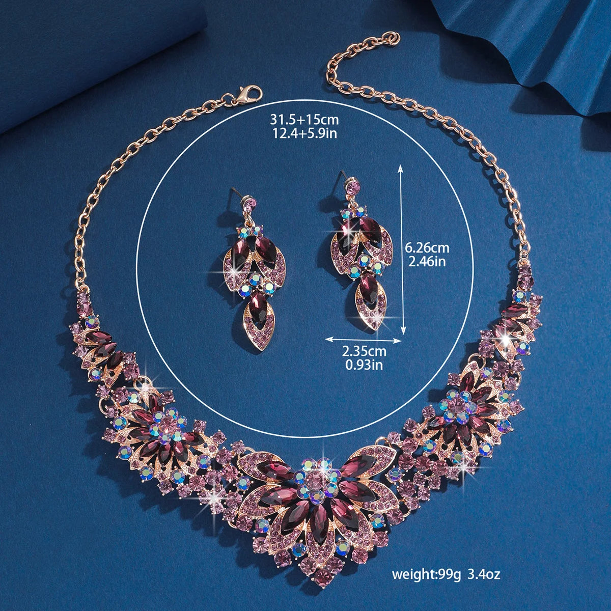 Premium Geometric Statement Necklace & Earrings Set