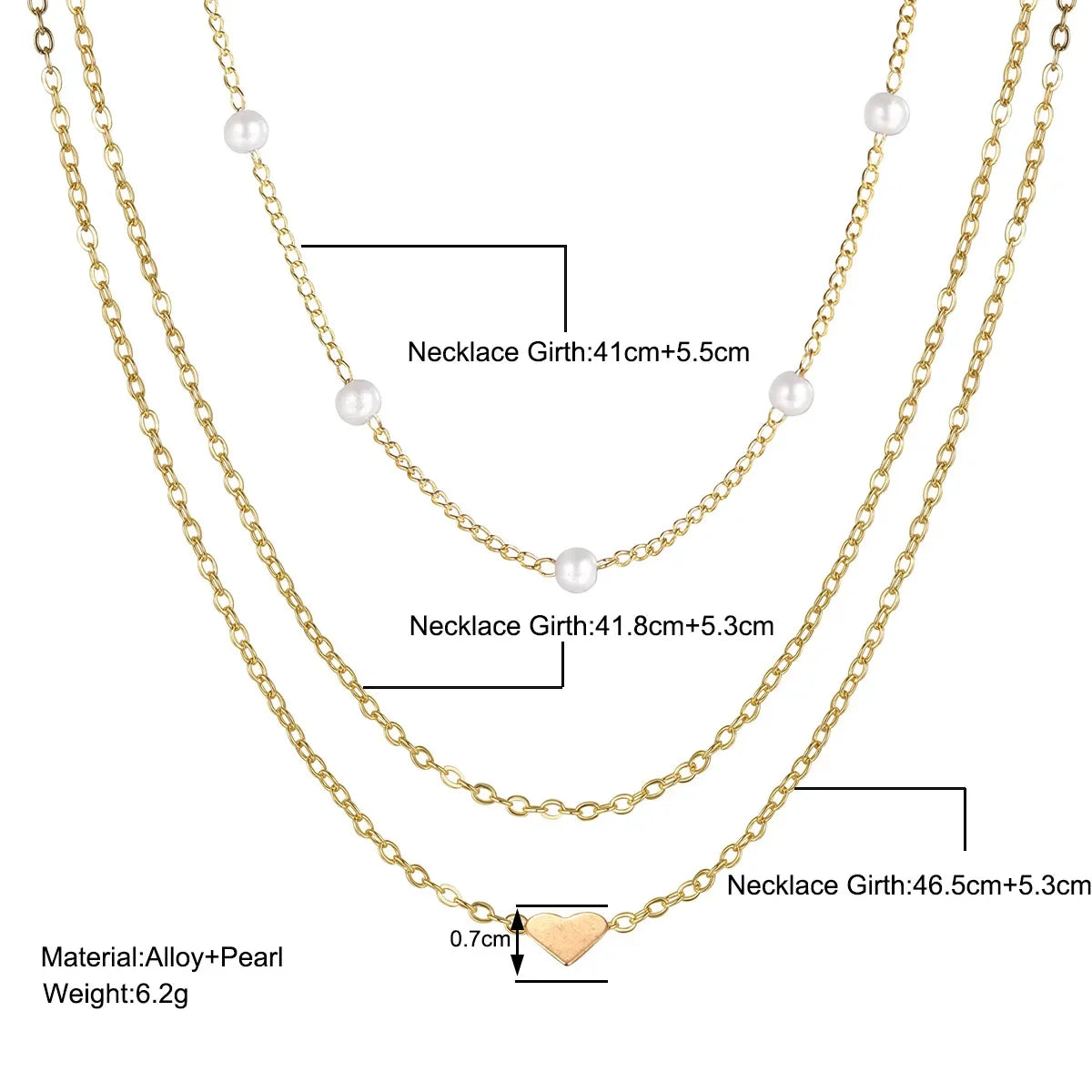Layered Gold-Tone Pearl & Heart Pendant Necklace