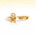 Gold Plated CZ Whimsical Adjustable Statement Ring