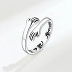 Adjustable Hugging Hands Romantic Promise Ring