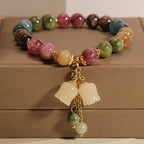 Lily of the Valley Flower Natural Stone Beaded Bracelet