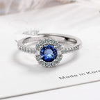 Elegant 925 Sterling Silver Zircon Engagement Ring