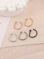 Faux D-Shape Nose Ring Hoop | 316L Stainless Steel Fake Piercing