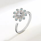 Adjustable Crystal Fidget Spinner Anxiety Ring