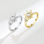 Adjustable Crystal Fidget Spinner Anxiety Ring
