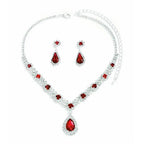 Elegant Crystal Teardrop Necklace & Earrings Bridal Set