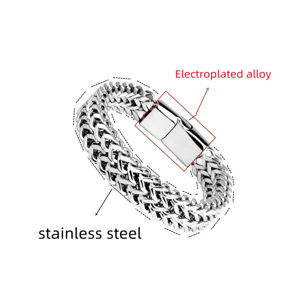 Braided Stainless Steel Keel Bracelet with Magnetic Clasp