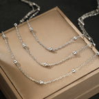 Delicate Multi-Layer Beaded Stainless Steel Necklace