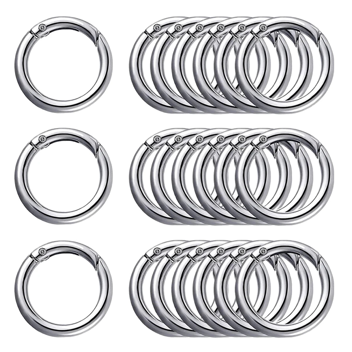 1-Inch Round Carabiner Spring O-Rings for Purses & Keys