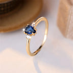 Minimalist Royal Blue Pear Cut Gold Tone Stacking Ring